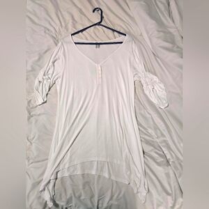 White V-Neck Women's Top